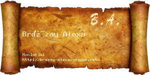 Brázay Alexa névjegykártya